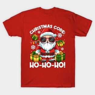 Christmas Futurism Cyber Santa Claus Sci Fi T-Shirt